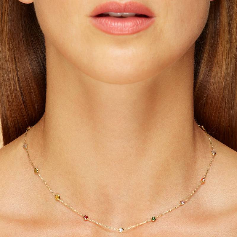 Mosuo Jewellery Regenbogen Halskette mit Steinen Kauf eins, bekomm eins gratis