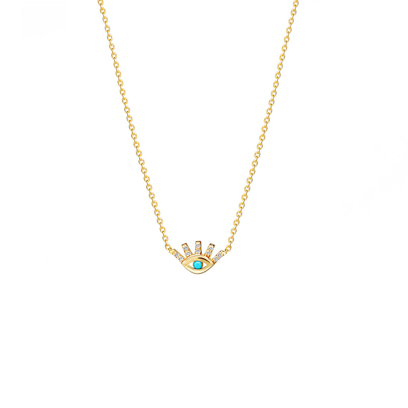 Mosuo Jewellery Evil Eye Diamant Türkis Halskette