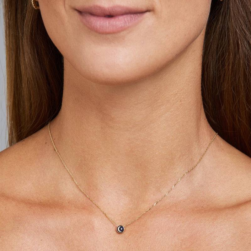 Mosuo Jewellery Emaille Diamant Mond Halskette Tiefpreis