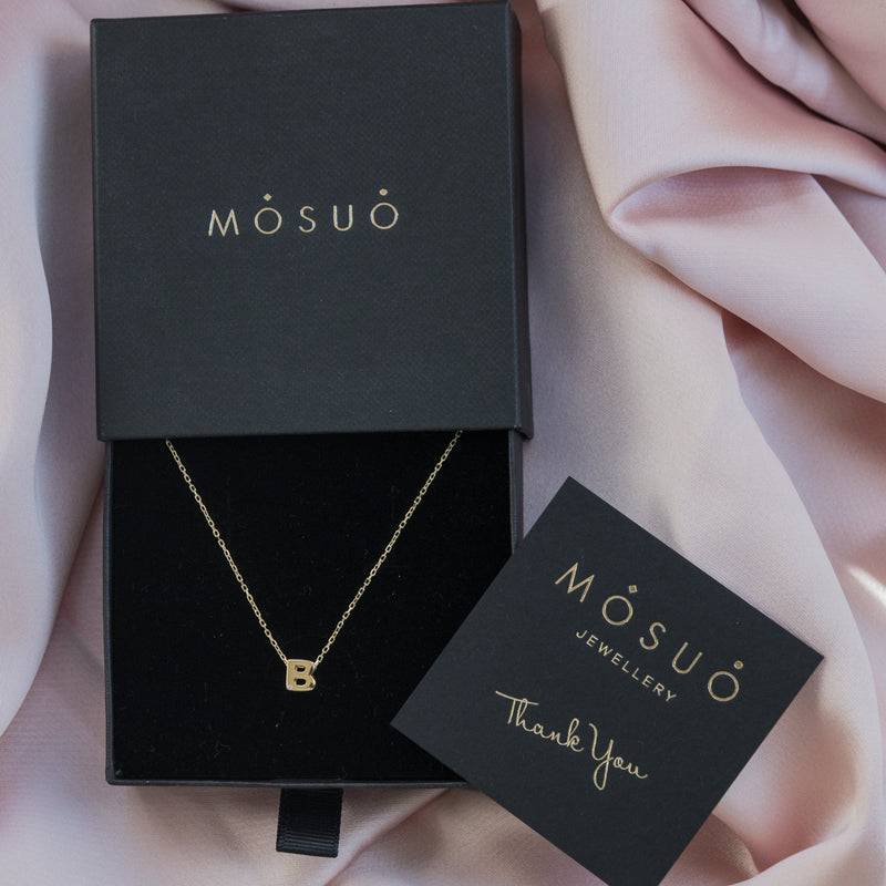 Mosuo Jewellery Diamant Buchstaben Halskette “B” - Vermeil Kostenlose Rückgabe