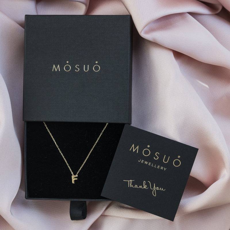 Mosuo Jewellery Diamant Buchstaben Halskette “F” - Vermeil Neueste Stile