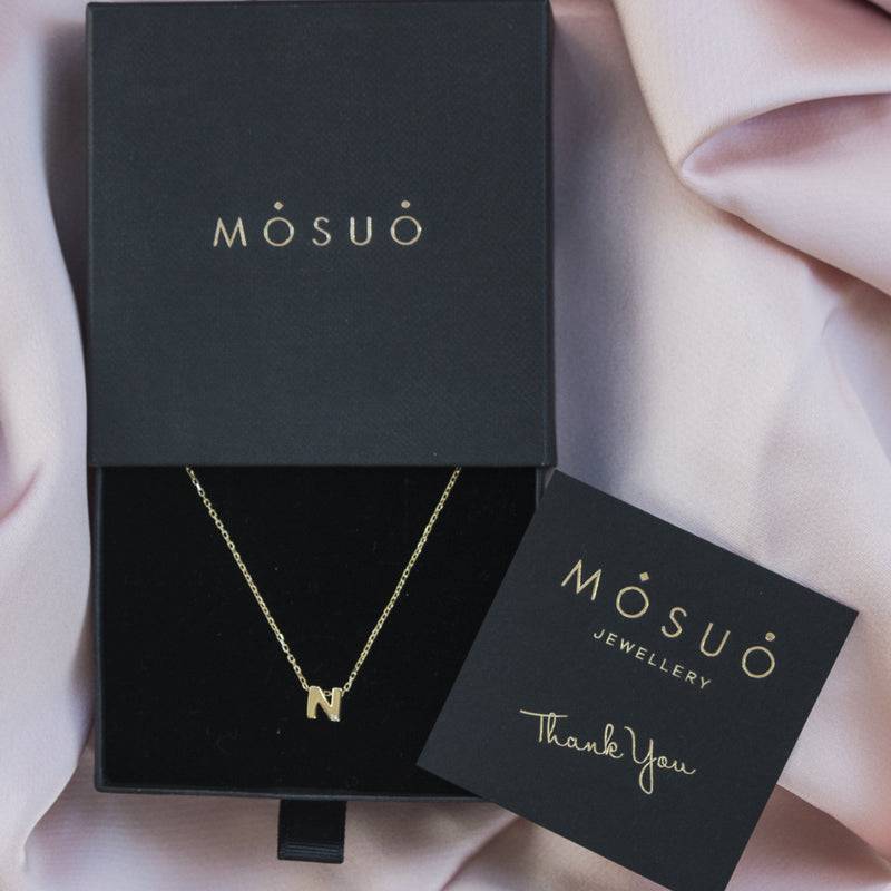 Mosuo Jewellery Diamant Buchstaben Halskette “N” - Vermeil Sonderangebot der Fabrik