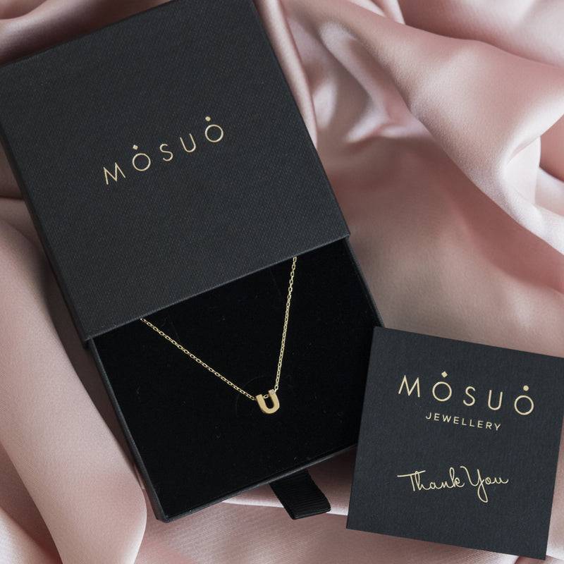 Mosuo Jewellery Diamant Buchstaben Halskette “U”- Vermeil 50% Rabatt mit kostenlosem Versand
