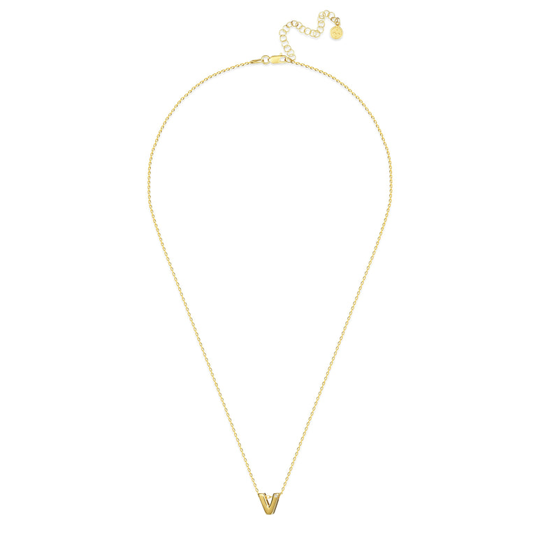 Mosuo Jewellery Diamant Buchstaben Halskette “V”- Vermeil Clearance-Verkauf