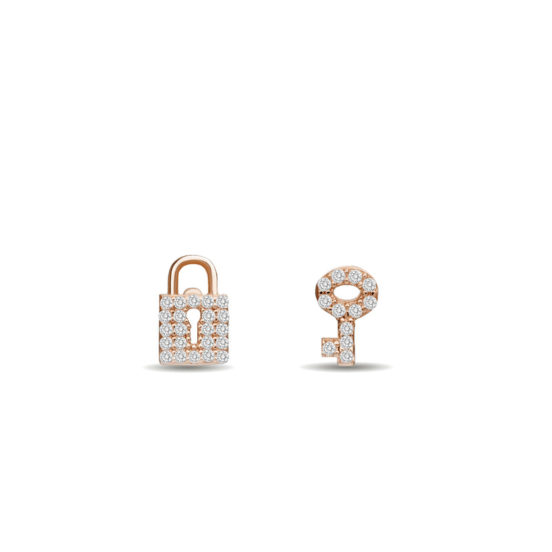 Mosuo Jewellery Schloss und Schlüssel Diamant Ohrstecker Verkauf