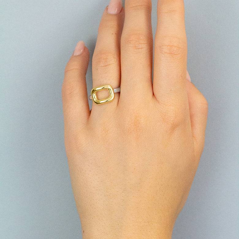 Nana Kay Solid Flair Ring Square Neueste Mode