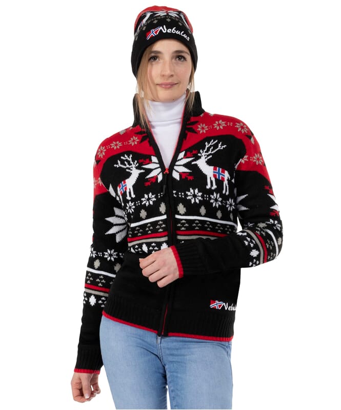 Nebulus Norweger Strickjacke mit Teddyfell SVERRE Damen Letzter Tag