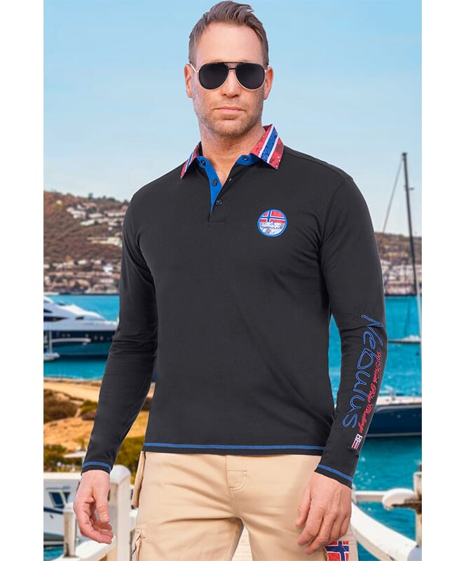 Nebulus Langarm Polo SECOND Herren Exklusive Angebote