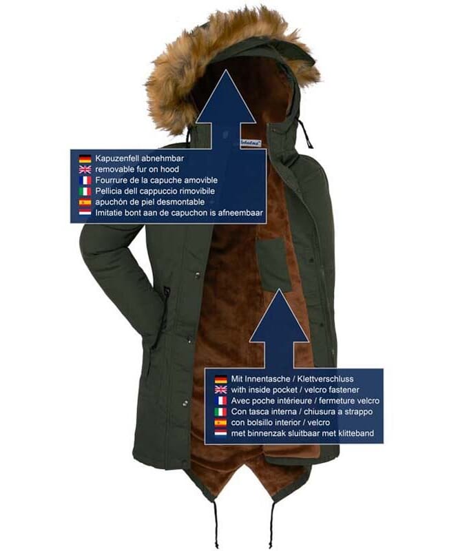 Nebulus Damenparka mit Teddyfell MILANO Damen Nur noch ein Tag übrig