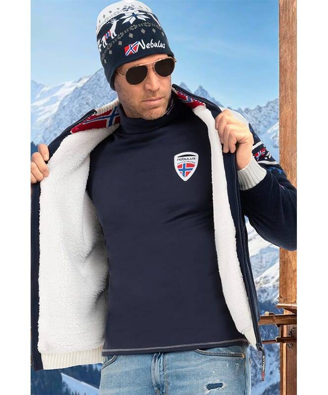 Nebulus Norweger Strickjacke mit Teddyfell CANADIAN Herren Saisonale Angebote