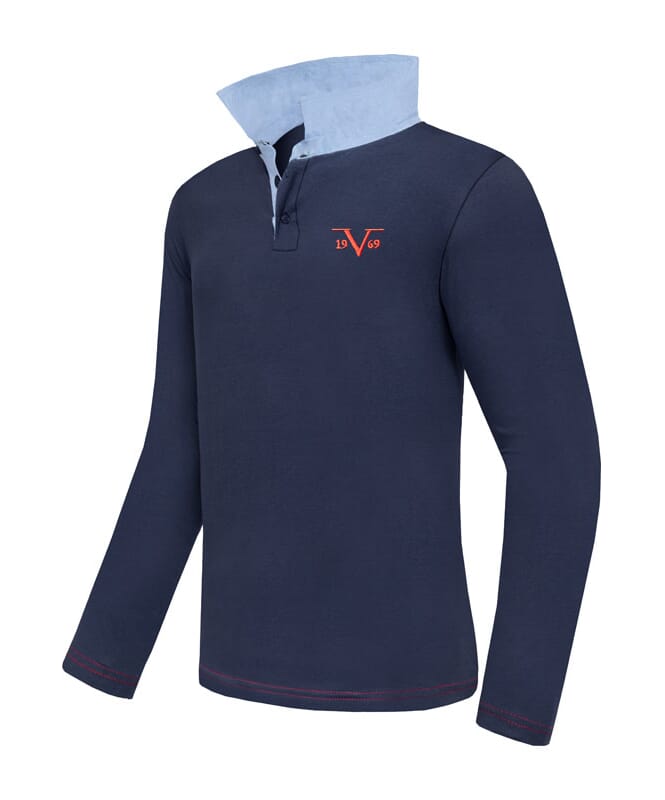 Nebulus 19V69 Langarm Poloshirt Herren Bis zu 65% Rabatt
