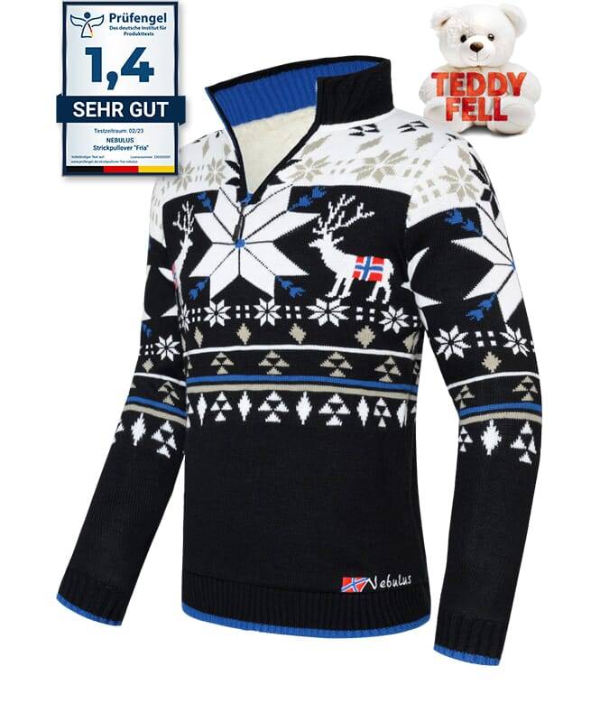Nebulus Norweger Strickpulli mit Teddyfell FRIA Herren 50% Rabatt für begrenzte Zeit