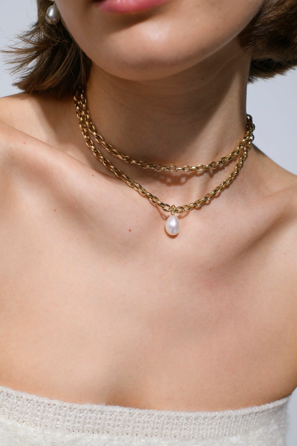 Nina Kastens Long Oval Chain Necklace Kostenloser Versand international