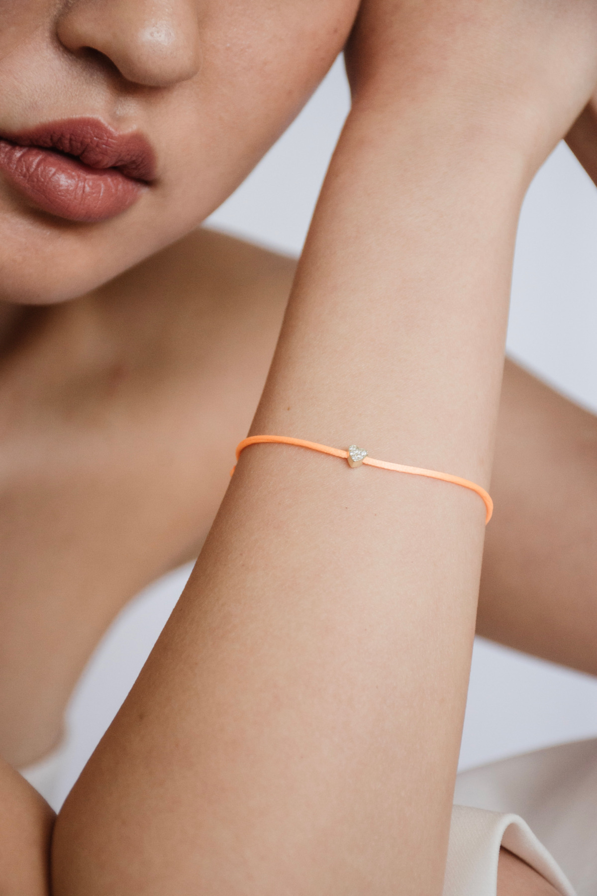 Nina Kastens Diamond Heart Bracelet Orange Flash Sale