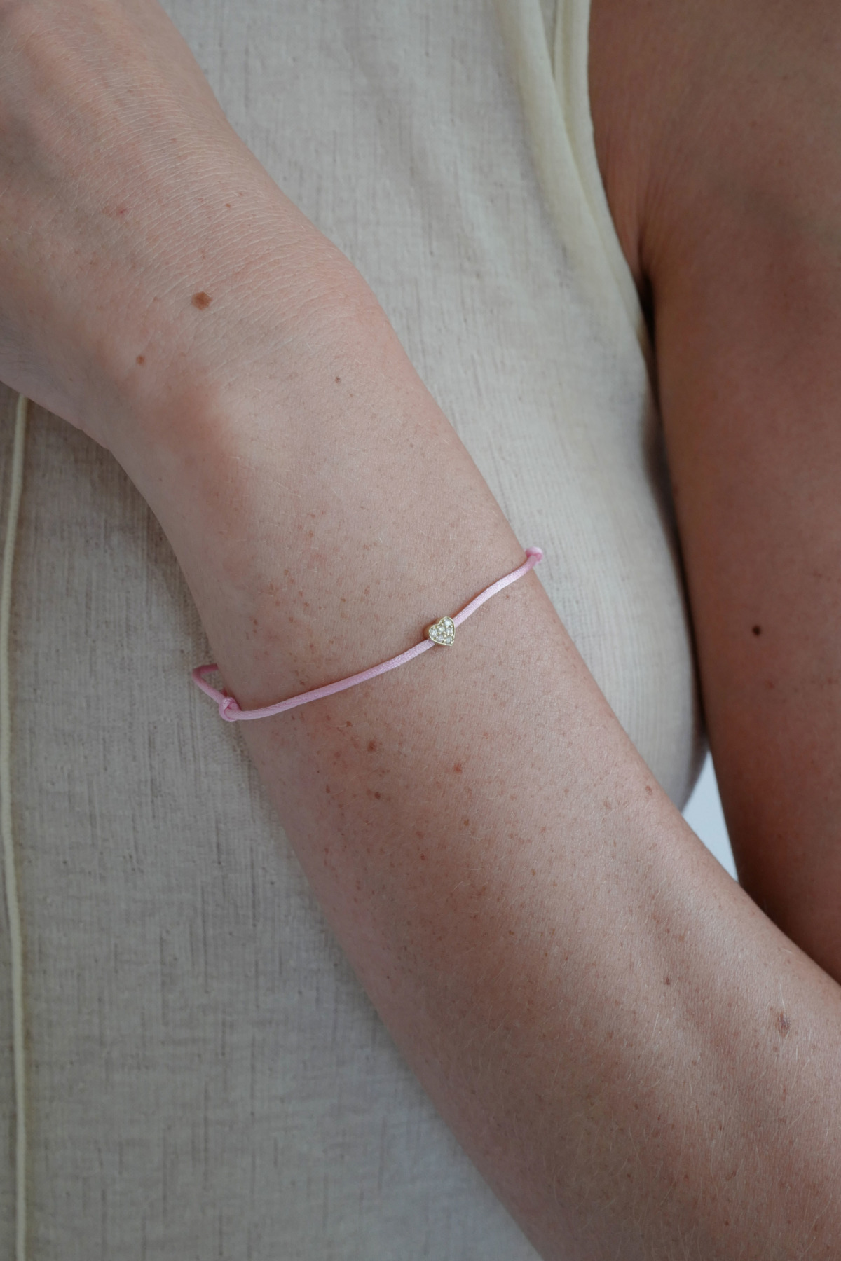 Nina Kastens Diamond Heart Bracelet Pink Online Shopping