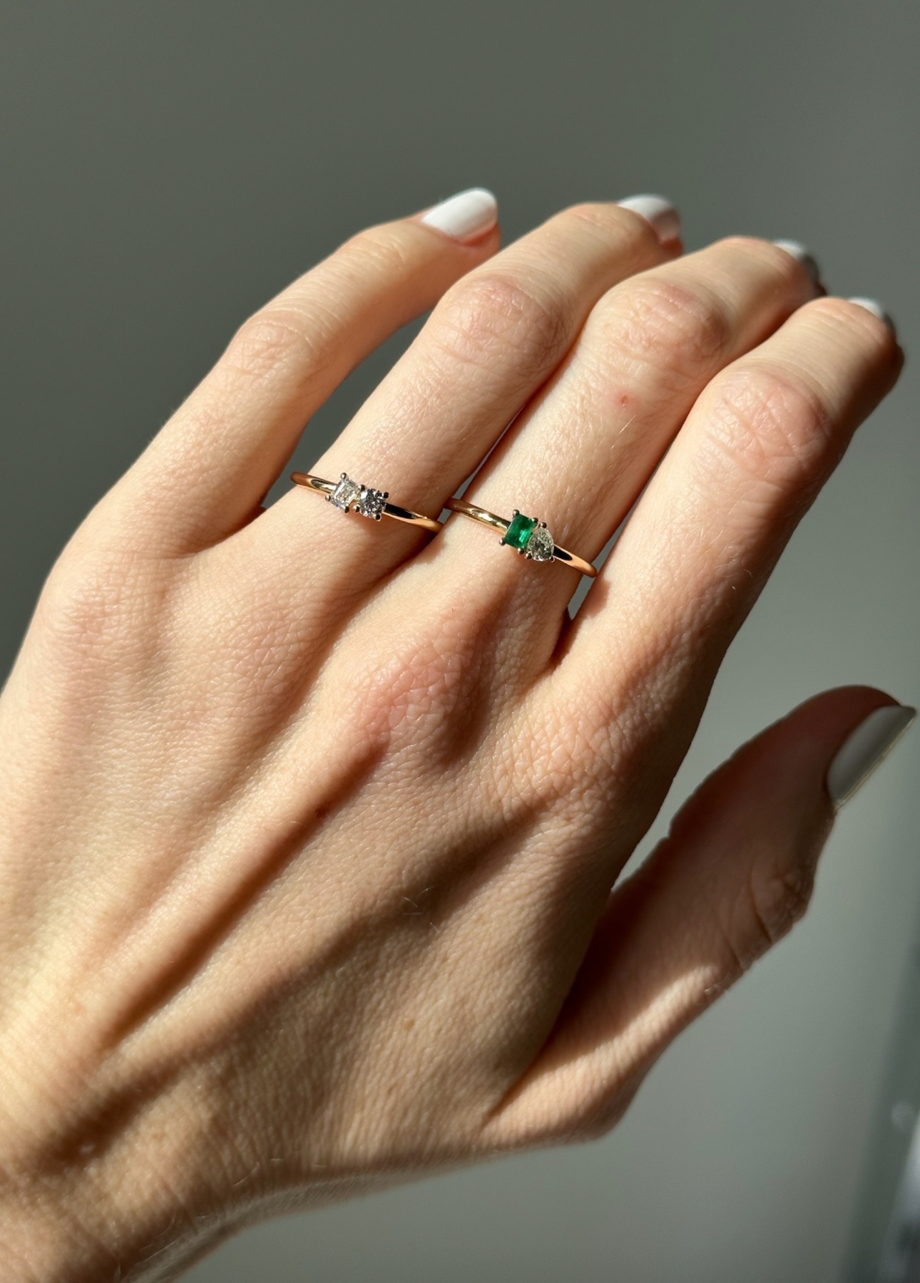Nina Kastens Diamond 2-Stone-Ring Heißer Verkauf