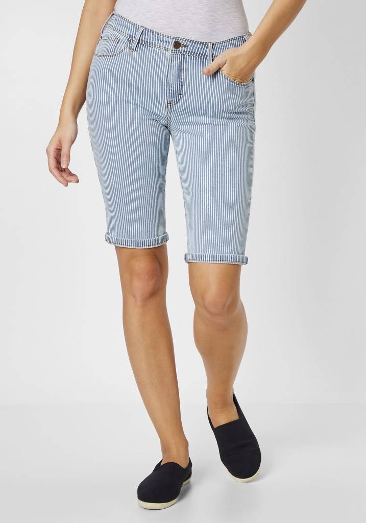 Paddocks LUCY Bermuda schmale Passform - light blue striped Neueste Mode