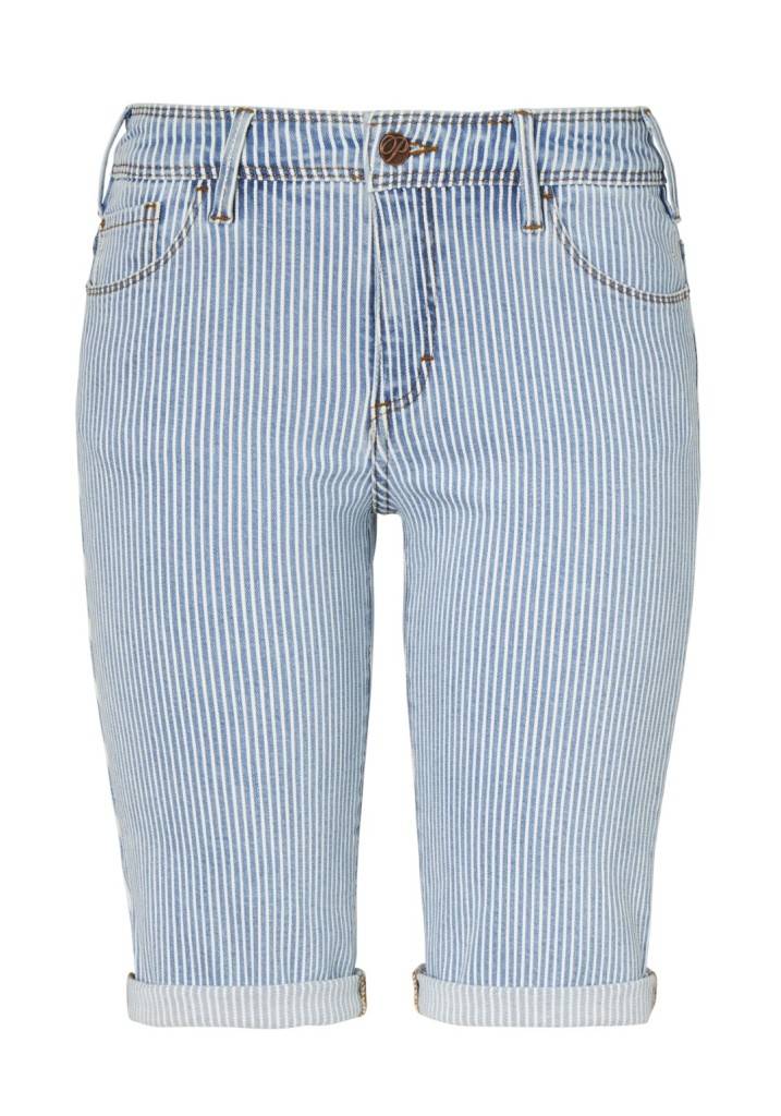 Paddocks LUCY Bermuda schmale Passform - light blue striped Neueste Mode