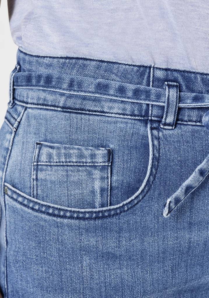 Paddocks CARO SOFT DENIM bequeme Passform - mid blue heavy wash with 3D pleats Neueste Stile