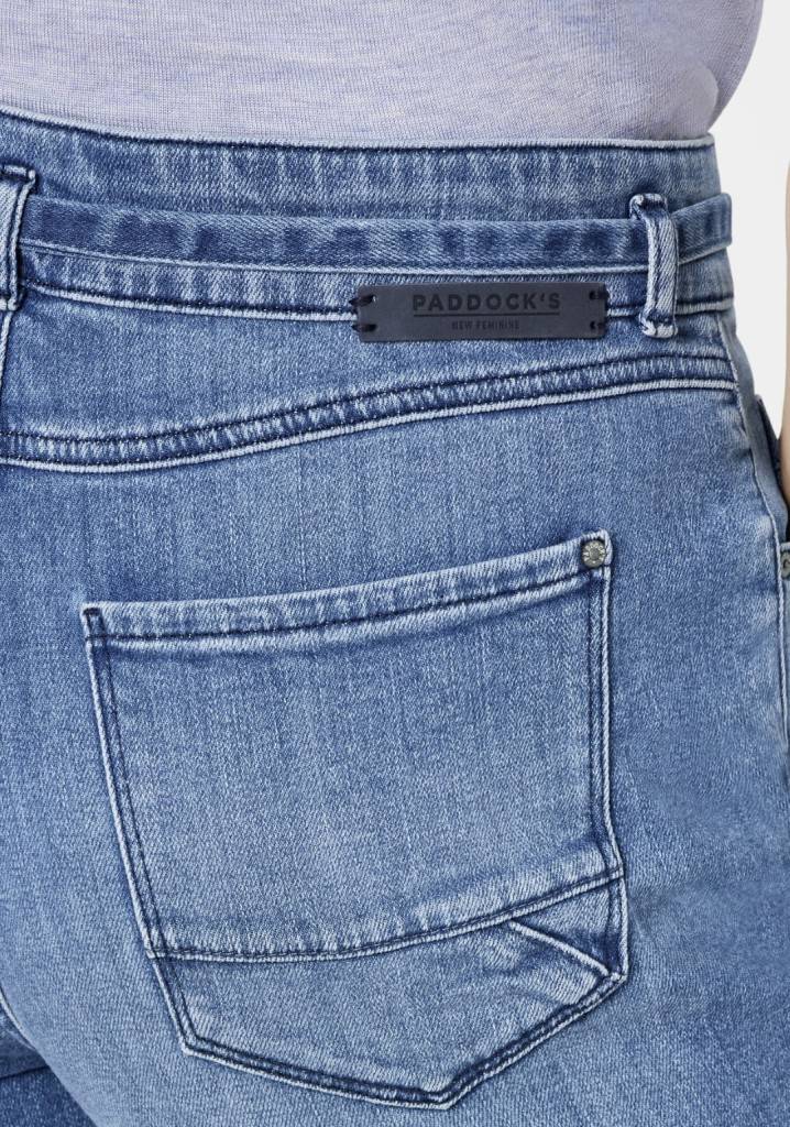 Paddocks CARO SOFT DENIM bequeme Passform - mid blue heavy wash with 3D pleats Neueste Stile