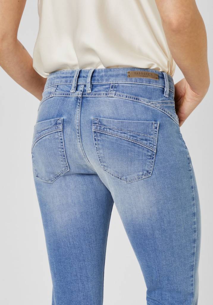 Paddocks LUCY Saddle Stitch MOTION&COMFORT Skinny fit - bleached blue with heavy handwork Vierteljährliche Förderung