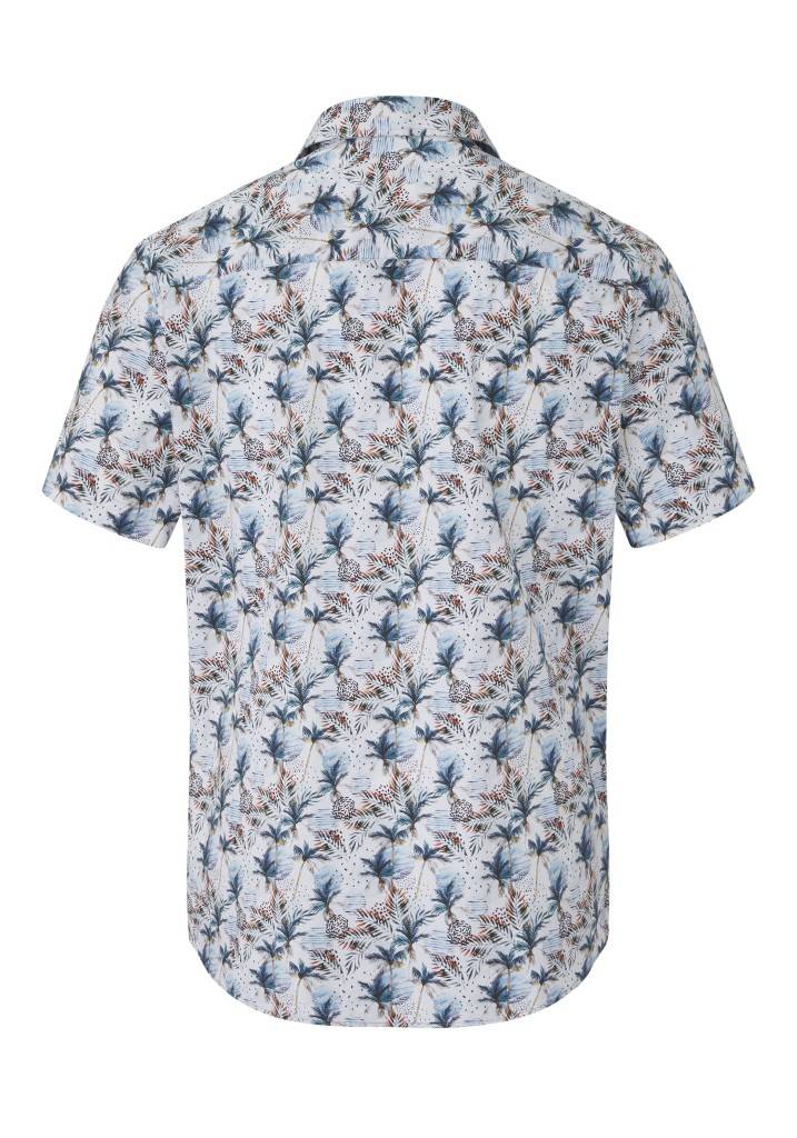 Paddocks Short sleeve all over palm print normale Passform - blue Black Friday