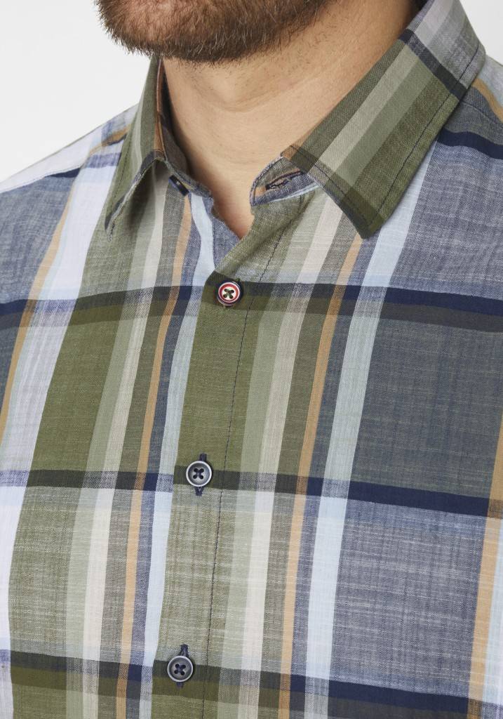 Paddocks Short sleeve shirt big check normale Passform - khaki Cyber Monday