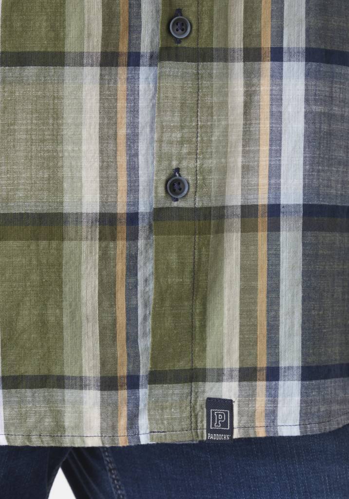 Paddocks Short sleeve shirt big check normale Passform - khaki Cyber Monday