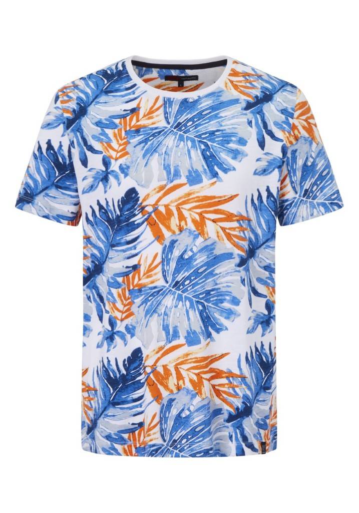 Paddocks round neck all over print normale Passform - white Weihnachtsangebot