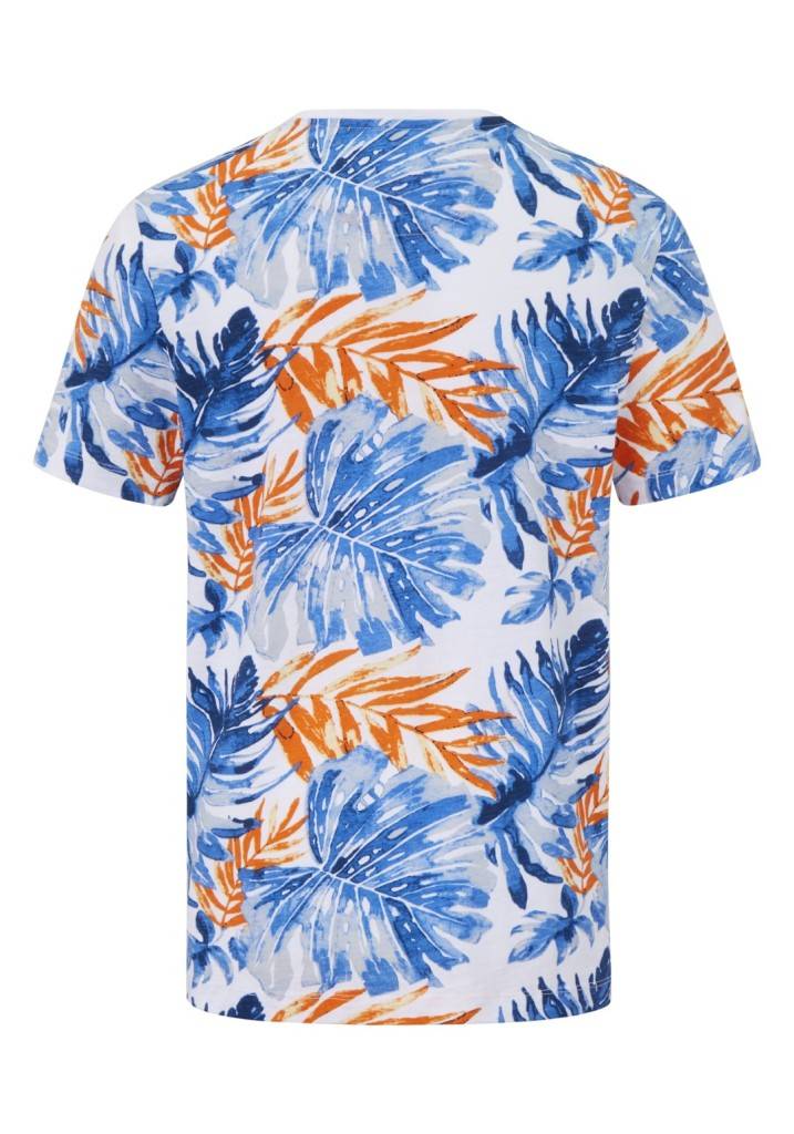 Paddocks round neck all over print normale Passform - white Weihnachtsangebot