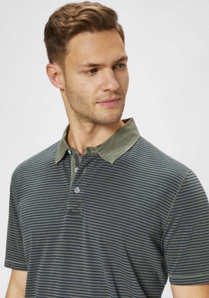 Paddocks Polo stripe jersey normale Passform - dusty olive Osterangebot