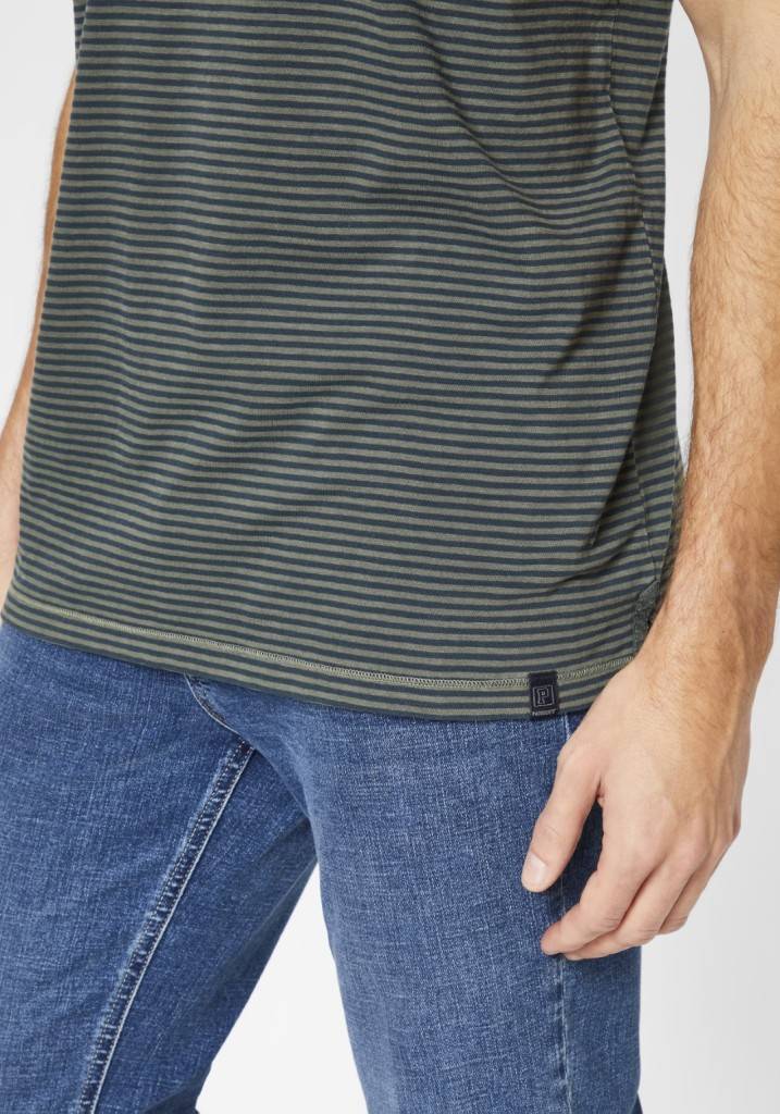 Paddocks Polo stripe jersey normale Passform - dusty olive Osterangebot
