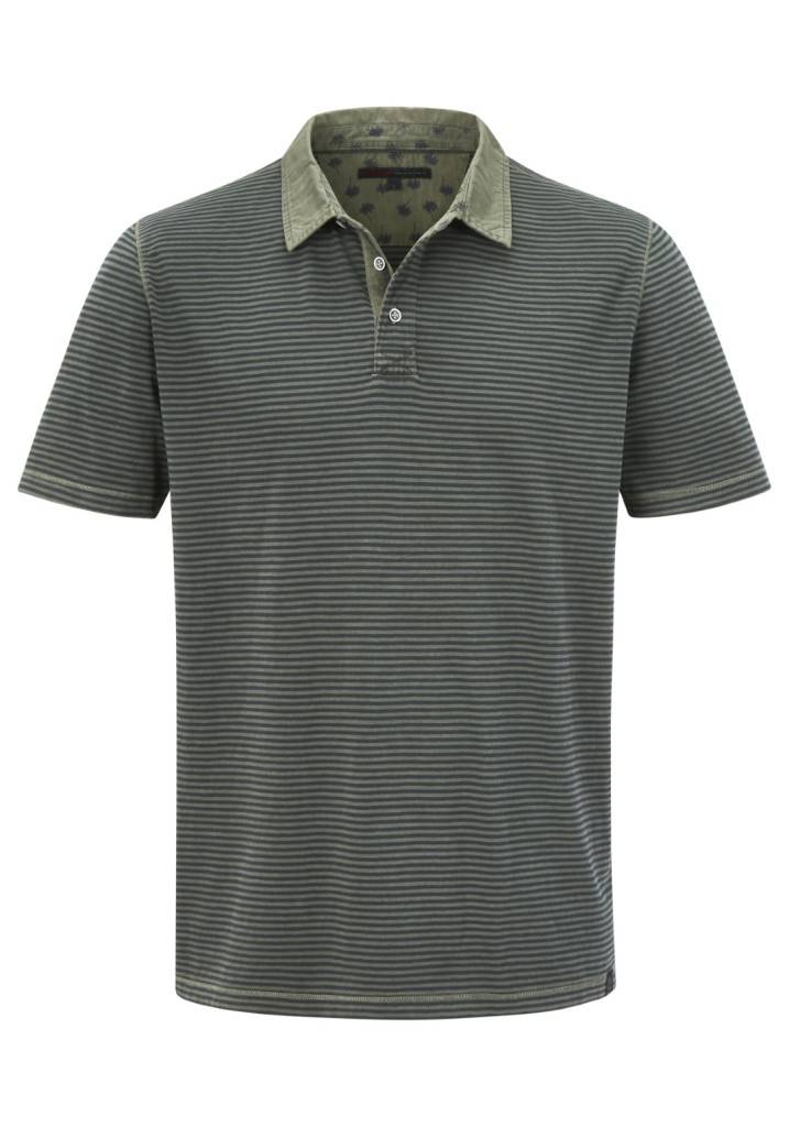 Paddocks Polo stripe jersey normale Passform - dusty olive Osterangebot