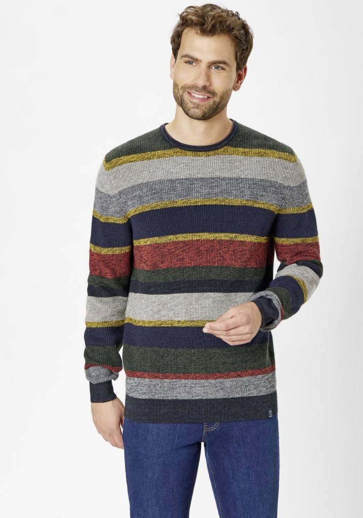 Paddocks Round neck melange stripe knit pullover normale Passform - multi color Jubiläumsangebot