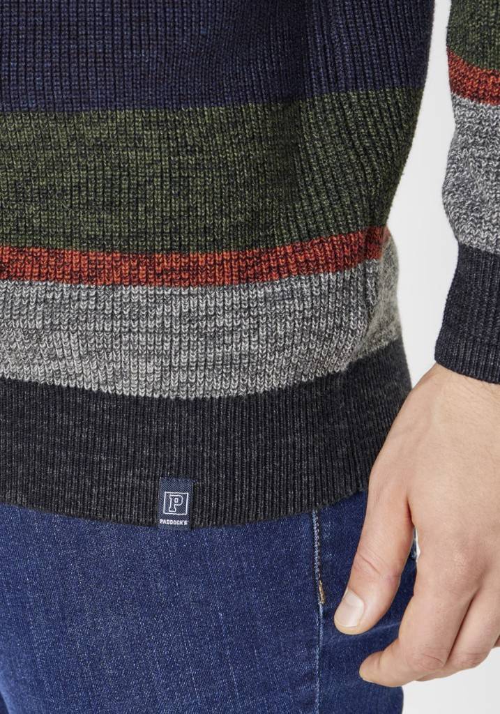 Paddocks Round neck melange stripe knit pullover normale Passform - multi color Jubiläumsangebot