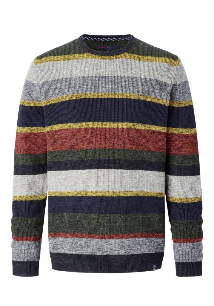 Paddocks Round neck melange stripe knit pullover normale Passform - multi color Jubiläumsangebot