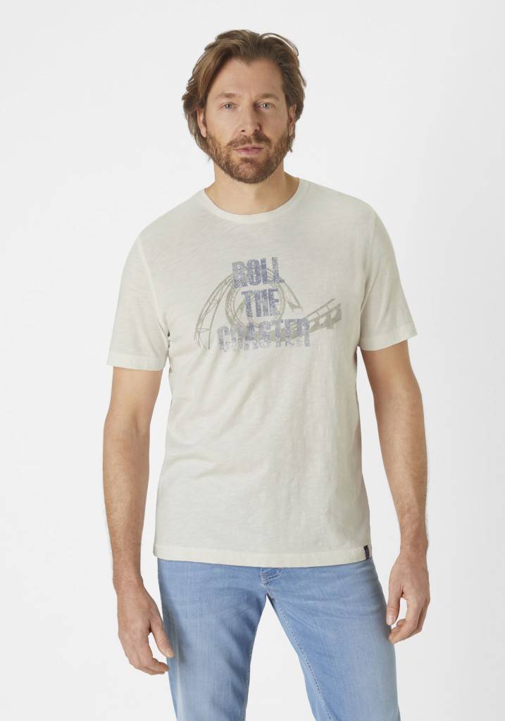 Paddocks Short sleeve roundneck shirt normale Passform - off white Top Angebot