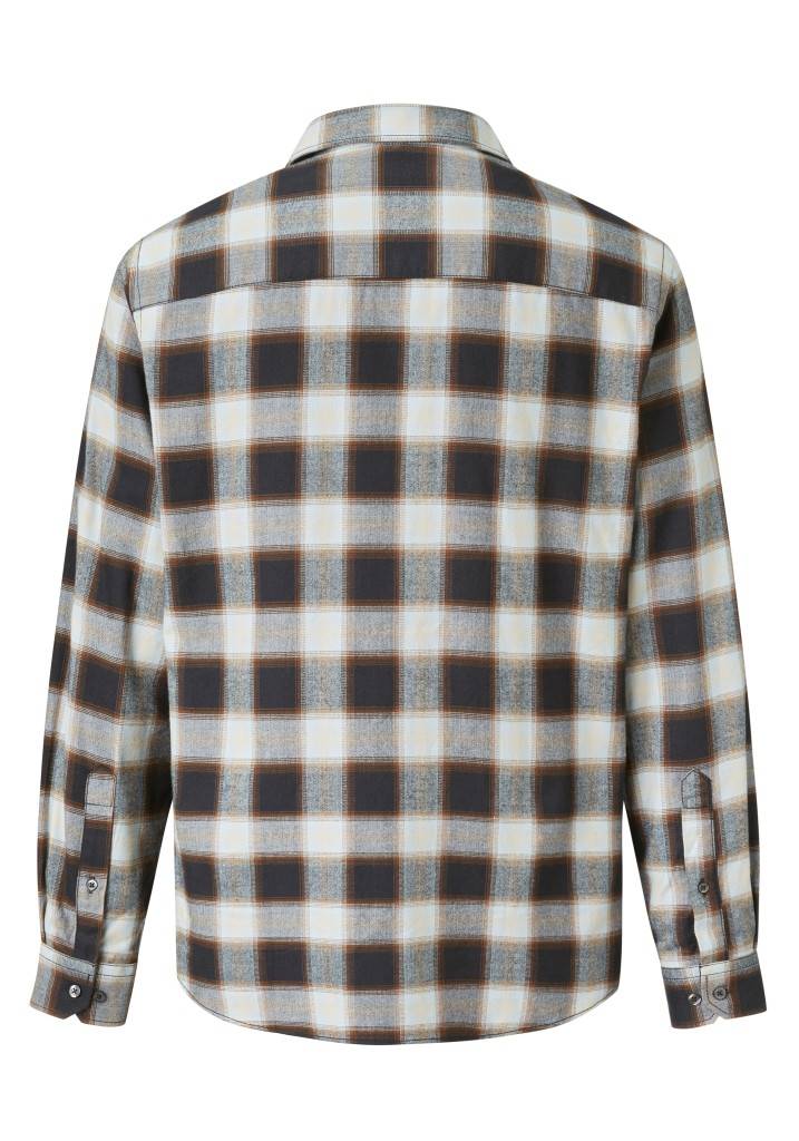 Paddocks Long sleeve herringbone check shirt with pocket normale Passform - night blue Online Outlet