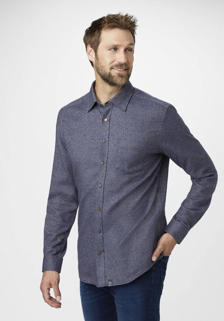 Paddocks Long sleeve shirt with pocket normale Passform - blue melange Zeitlich begrenztes Angebot