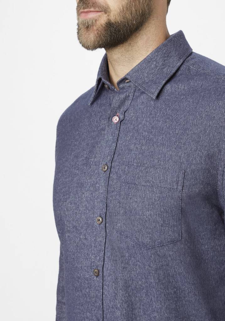 Paddocks Long sleeve shirt with pocket normale Passform - blue melange Zeitlich begrenztes Angebot