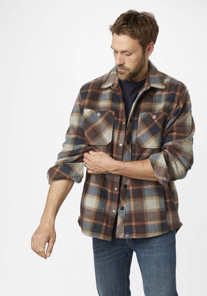 Paddocks Check Fleece jacket with pockets normale Passform - ginger bread Exklusive Angebote
