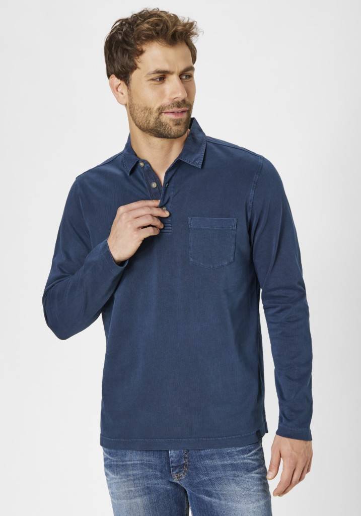 Paddocks Heavy jersey polo with pockets normale Passform - blue Neuheiten