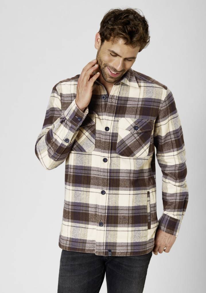 Paddocks flanell check overshirt with two pockets normale Passform - olive Räumungsverkauf