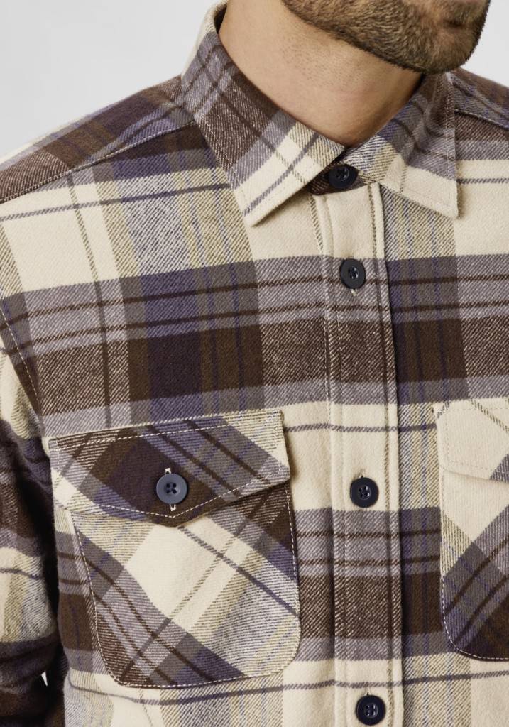 Paddocks flanell check overshirt with two pockets normale Passform - olive Räumungsverkauf