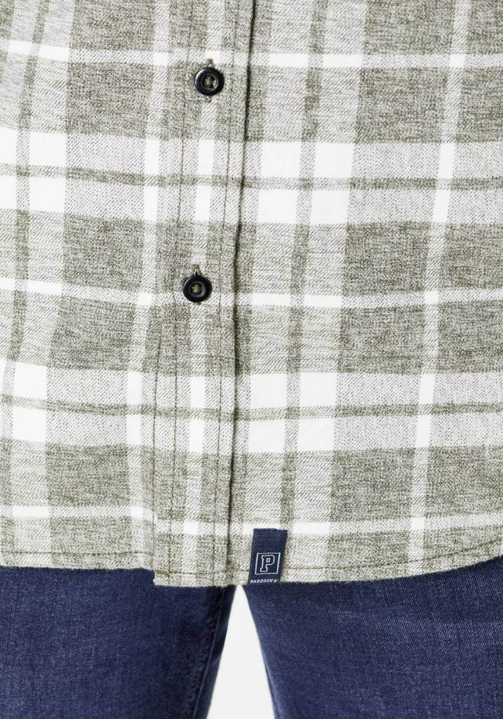 Paddocks Flannel check shirt with 2 bust pockets normale Passform - green Tägliche Deals
