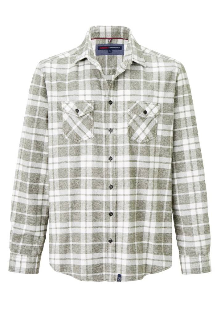 Paddocks Flannel check shirt with 2 bust pockets normale Passform - green Tägliche Deals
