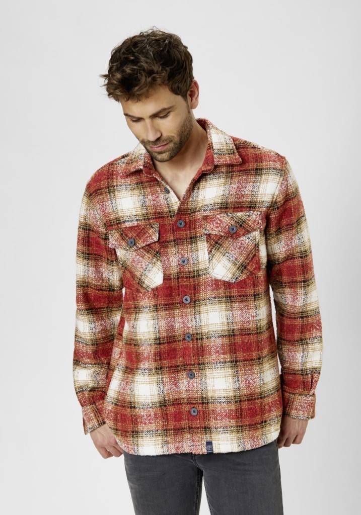 Paddocks Overshirt big check with 2 bust pockets normale Passform - Red Bis zu 55% Rabatt