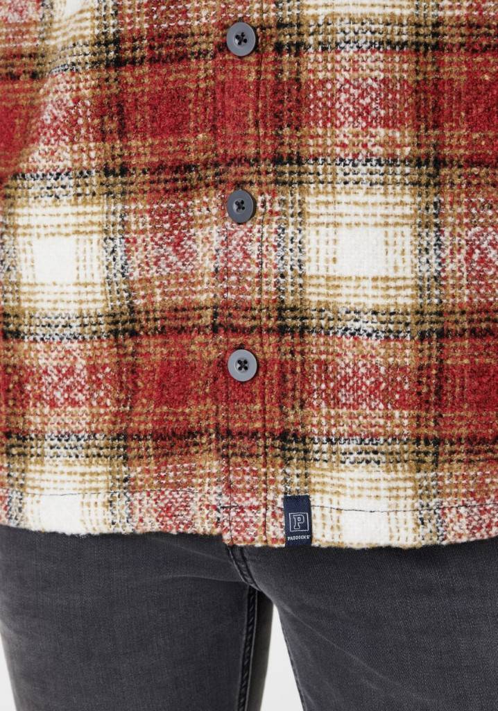 Paddocks Overshirt big check with 2 bust pockets normale Passform - Red Bis zu 55% Rabatt