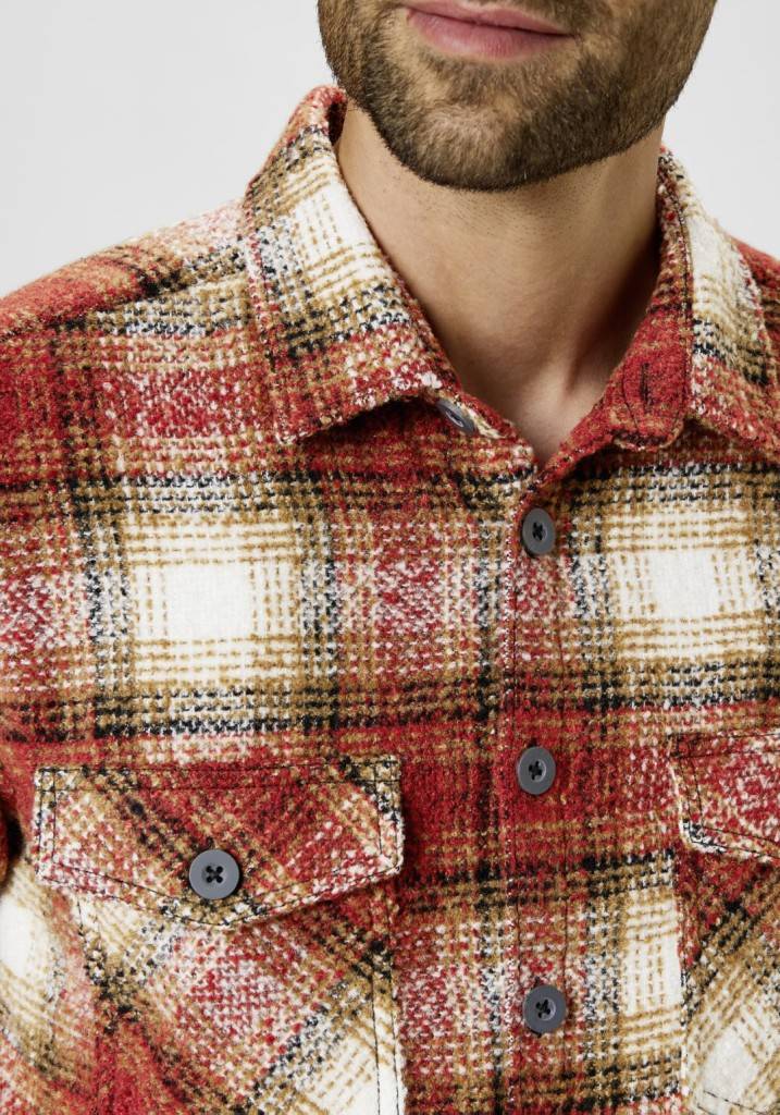 Paddocks Overshirt big check with 2 bust pockets normale Passform - Red Bis zu 55% Rabatt