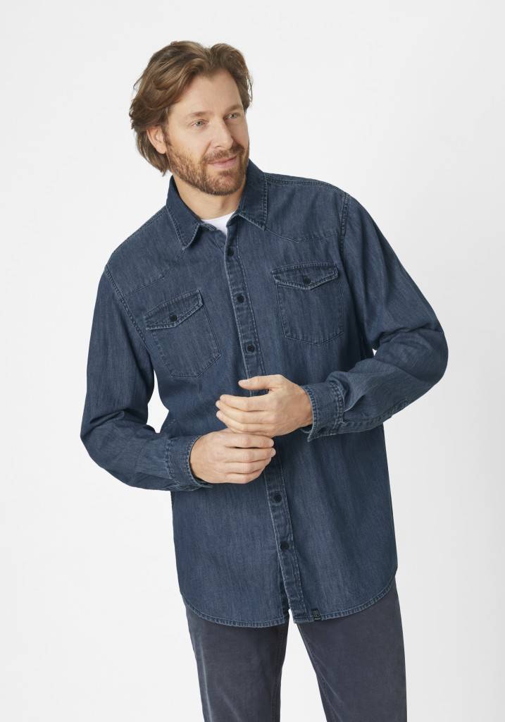 Paddocks Long sleeve shirt normale Passform - medium blue Versandkostenfrei